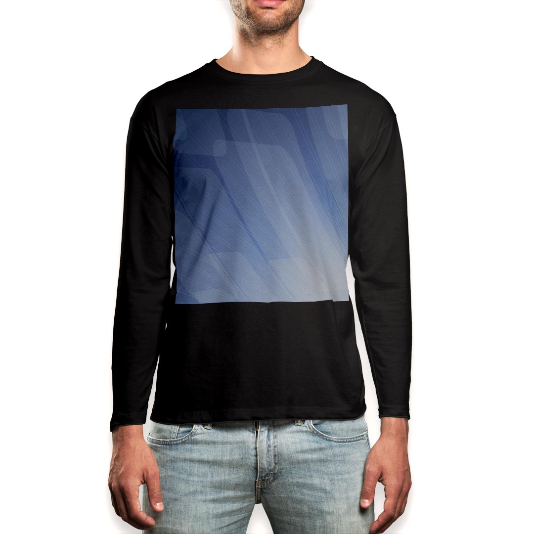 Other - ロング tシャツ メンズ 長袖 ブラック デザイン XS S M L XL 2XL ロンT ティーシャツ 黒 black T shirt long sleeve 002213 青　シンプル