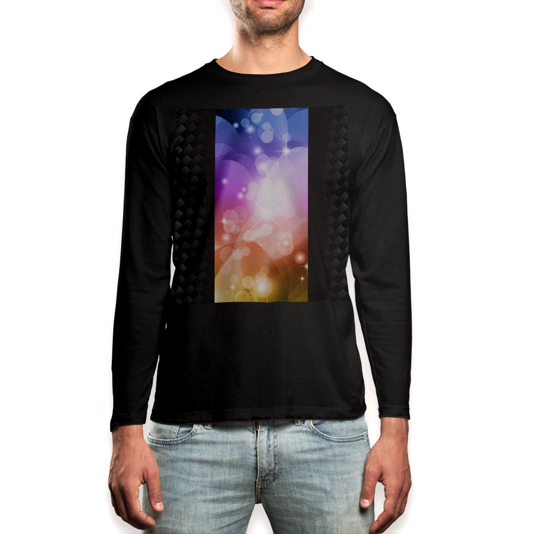 ロング tシャツ メンズ 長袖 ブラック デザイン XS S M L XL 2XL ロンT ティーシャツ 黒 black T shirt long sleeve 002267 蛍光 カラフル