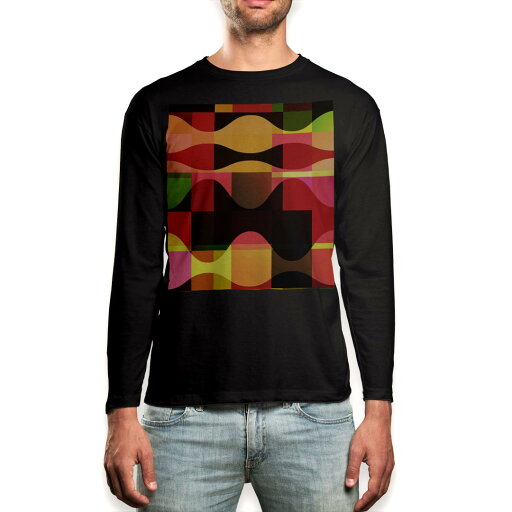 ロング tシャツ メンズ 長袖 ブラック デザイン XS S M L XL 2XL ロンT ティーシャツ 黒 black T shirt long sleeve 002483 模様 赤 黄色 ロング tシャツ メンズ 長袖 ブラック デザイン XS S M L XL 2XL ロンT ティーシャツ 黒 black T shirt long sleeve 002483 模様 赤 黄色