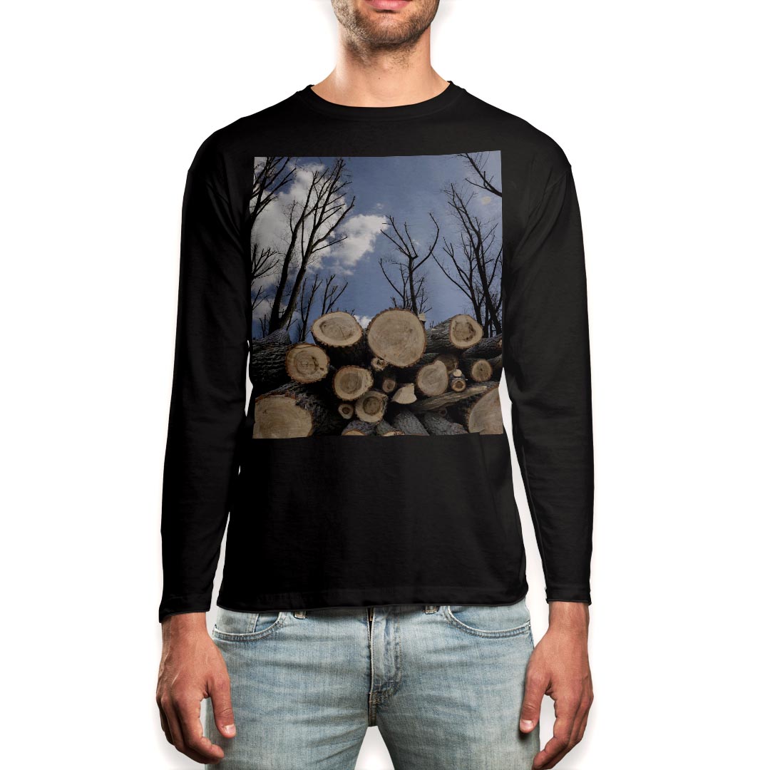 Other - ロング tシャツ メンズ 長袖 ブラック デザイン XS S M L XL 2XL ロンT ティーシャツ 黒 black T shirt long sleeve 002647 景色　風景　写真