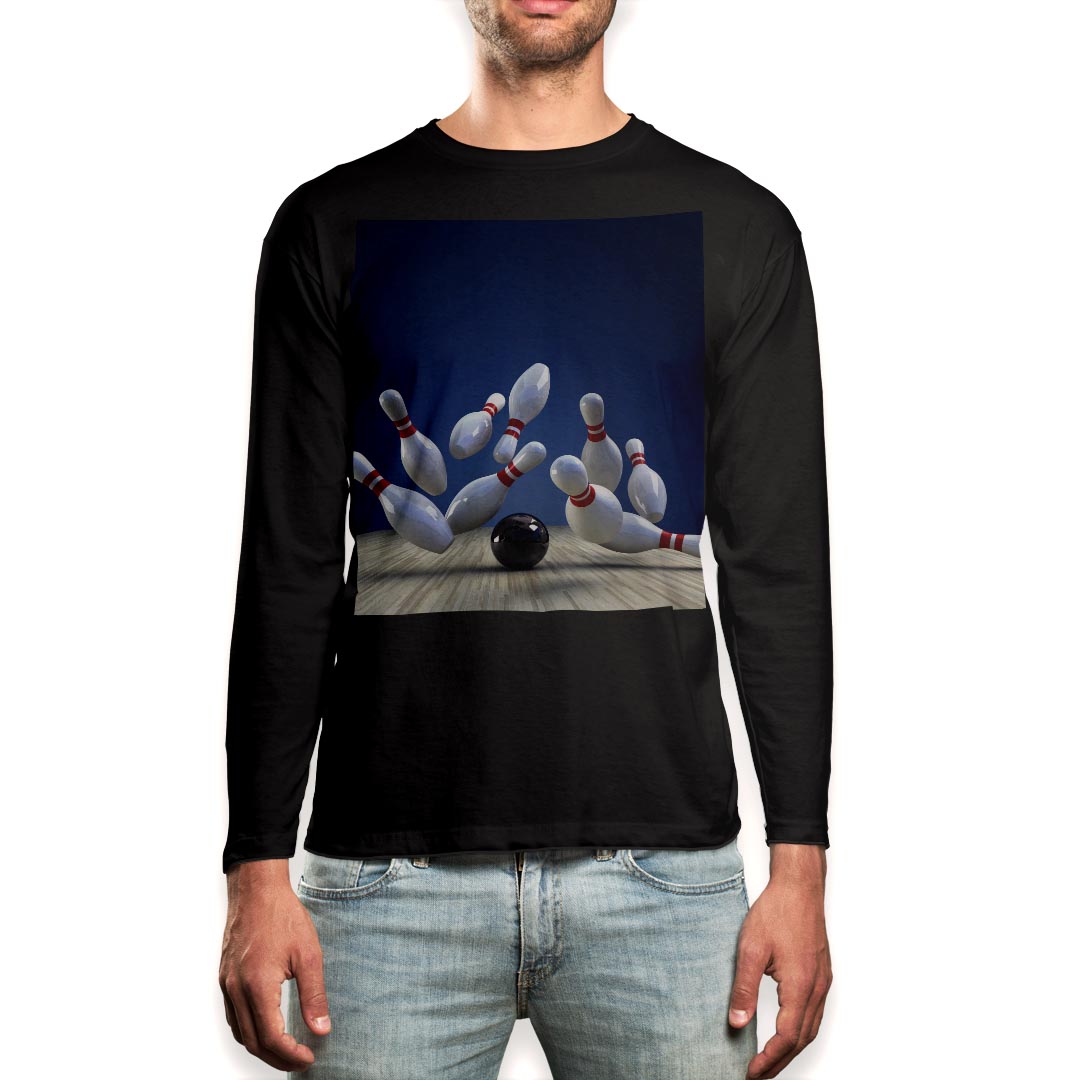 Long-Sleeved - ロング tシャツ メンズ 長袖 ブラック デザイン XS S M L XL 2XL ロンT ティーシャツ 黒 black T shirt long sleeve 002754 スポーツ　写真