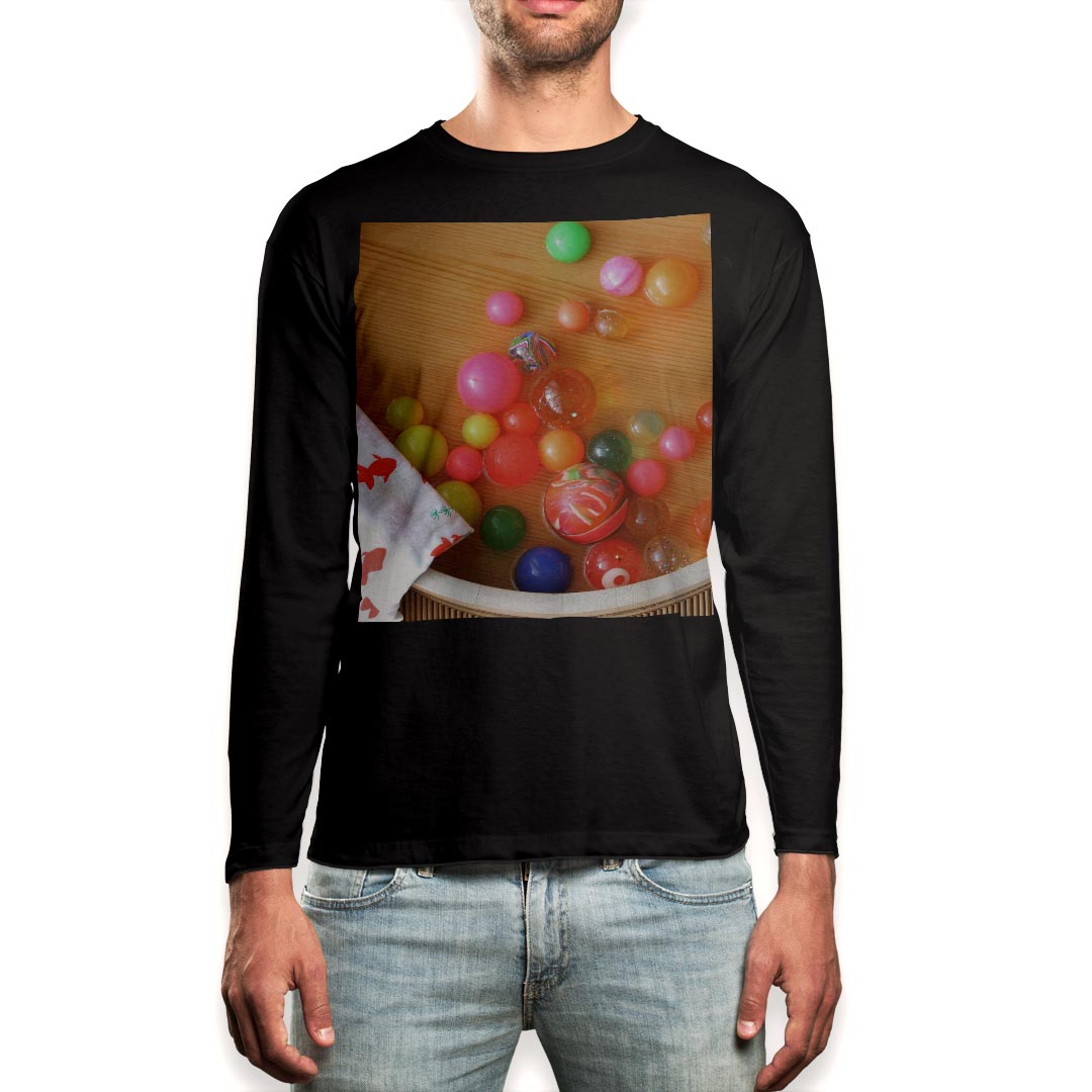 ロング tシャツ メンズ 長袖 ブラック デザイン XS S M L XL 2XL ロンT ティーシャツ 黒 black T shirt long sleeve 002814 夏 祭り 写真