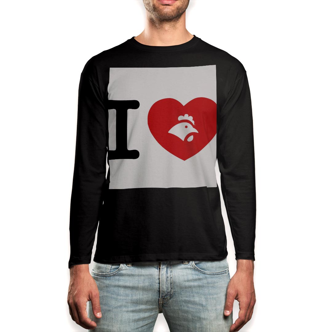 Long-Sleeved - ロング tシャツ メンズ 長袖 ブラック デザイン XS S M L XL 2XL ロンT ティーシャツ 黒 black T shirt long sleeve 002980 文字　英語　ハート