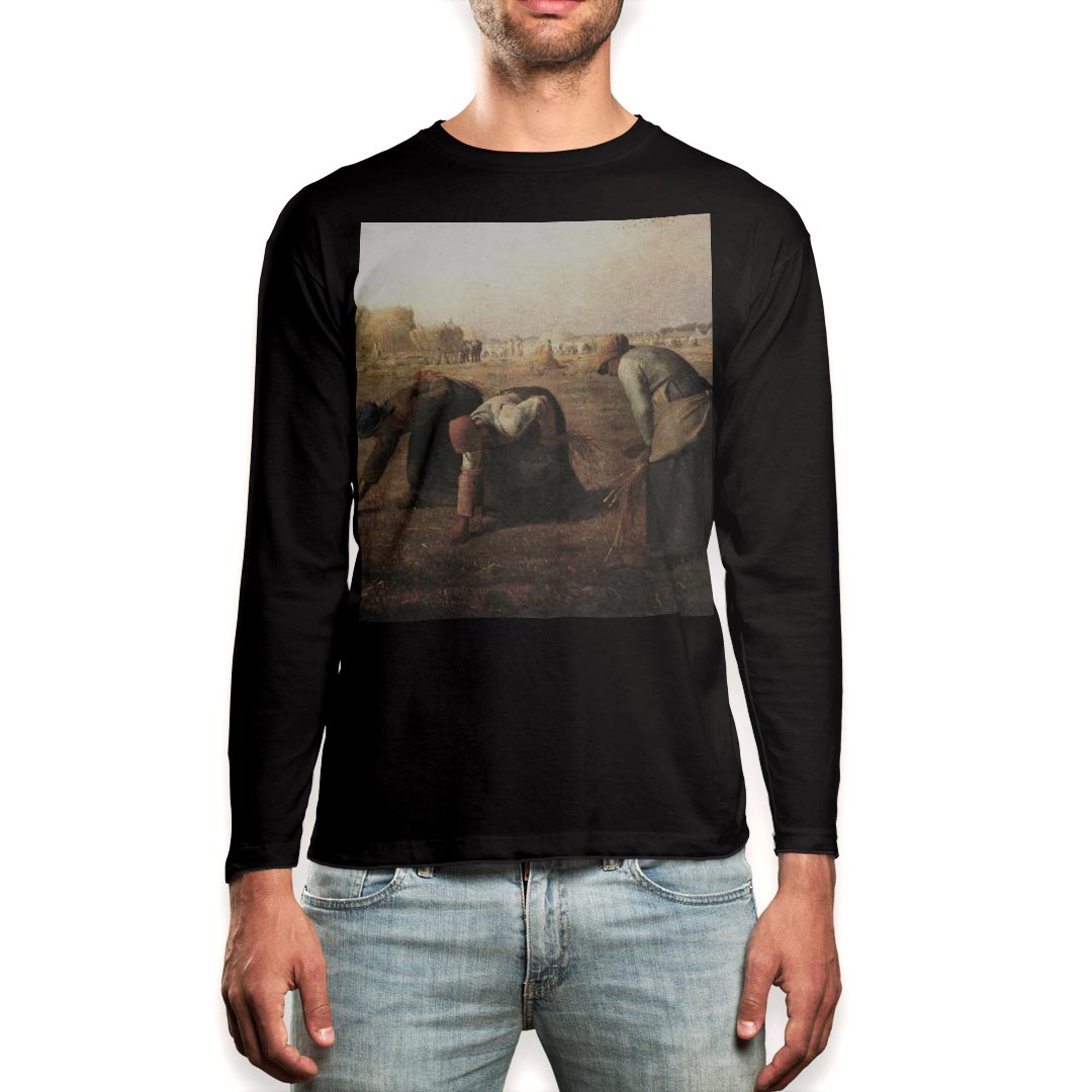ロング tシャツ メンズ 長袖 ブラック デザイン XS S M L XL 2XL ロンT ティーシャツ 黒 black T shirt long sleeve 003249 外国 絵画 イラスト