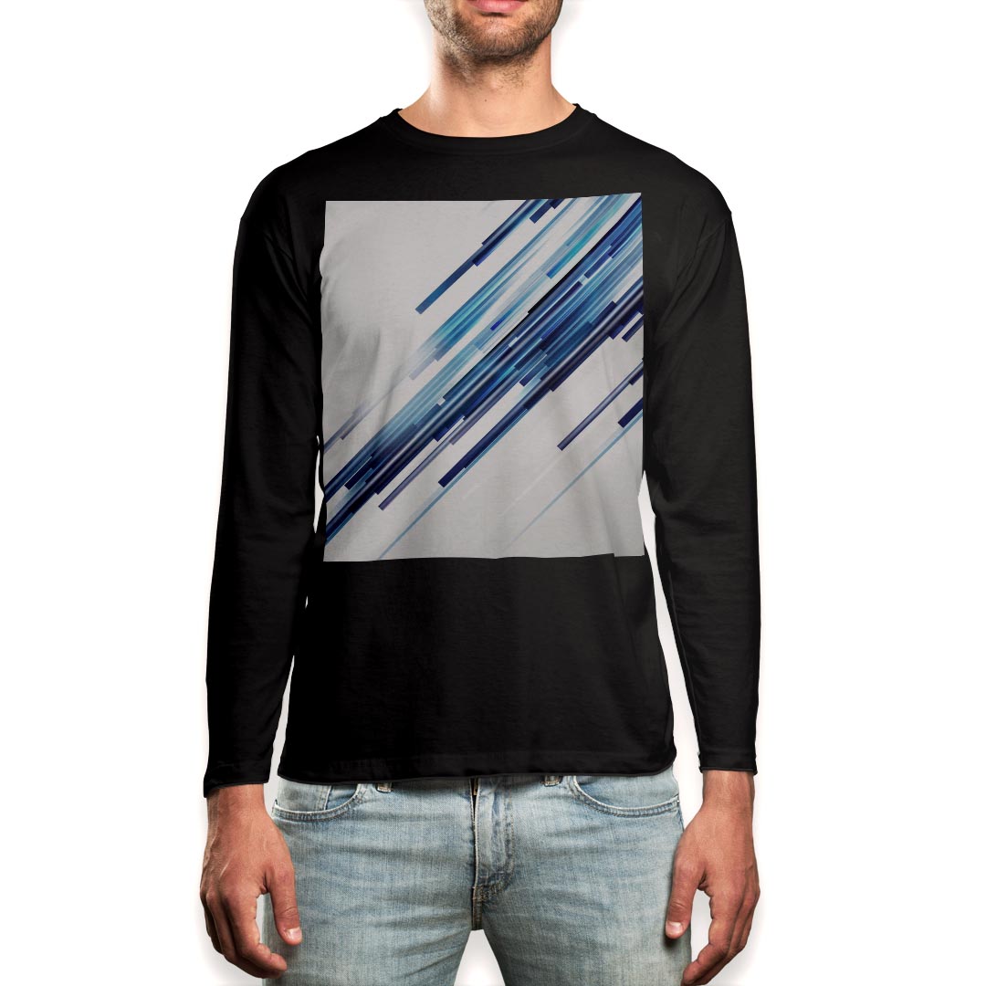 ロング tシャツ メンズ 長袖 ブラック デザイン XS S M L XL 2XL ロンT ティーシャツ 黒 black T shirt long sleeve 003326 シンプル　青　白