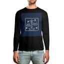 ロング tシャツ メンズ 長袖 ブラック デザイン XS S M L XL 2XL ロンT ティーシャツ 黒 black T shirt long sleeve 003361 星座 イラスト キャラクター(4)