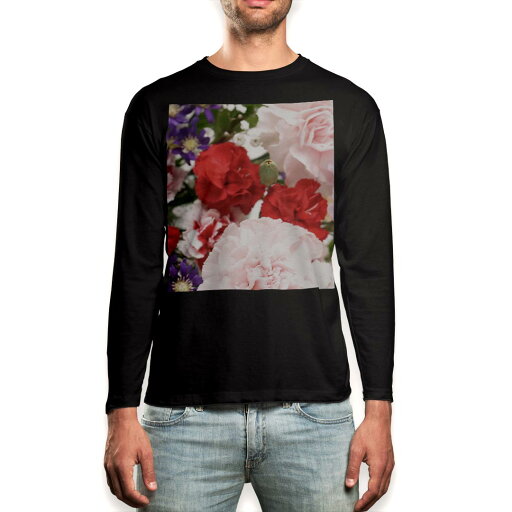 ロング tシャツ メンズ 長袖 ブラック デザイン XS S M L XL 2XL ロンT ティーシャツ 黒 black T shirt long sleeve 003429 花 カラフル 写真 ロング tシャツ メンズ 長袖 ブラック デザイン XS S M L XL 2XL ロンT ティーシャツ 黒 black T shirt long sleeve 003429 花 カラフル 写真
