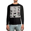ロング tシャツ メンズ 長袖 ブラック デザイン XS S M L XL 2XL ロンT ティーシャツ 黒 black T shirt long sleeve 003441 外国 国旗 地図(4)