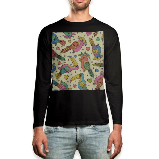 ロング tシャツ メンズ 長袖 ブラック デザイン XS S M L XL 2XL ロンT ティーシャツ 黒 black T shirt long sleeve 003550 鳥 動物 ハート ロング tシャツ メンズ 長袖 ブラック デザイン XS S M L XL 2XL ロンT ティーシャツ 黒 black T shirt long sleeve 003550 鳥 動物 ハート