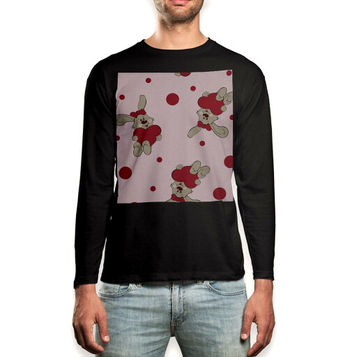 ロング tシャツ メンズ 長袖 ブラック デザイン XS S M L XL 2XL ロンT ティーシャツ 黒 black T shirt long sleeve 003738 うさぎ 動物 キャラクター ロング tシャツ メンズ 長袖 ブラック デザイン XS S M L XL 2XL ロンT ティーシャツ 黒 black T shirt long sleeve 003738 うさぎ 動物 キャラクター
