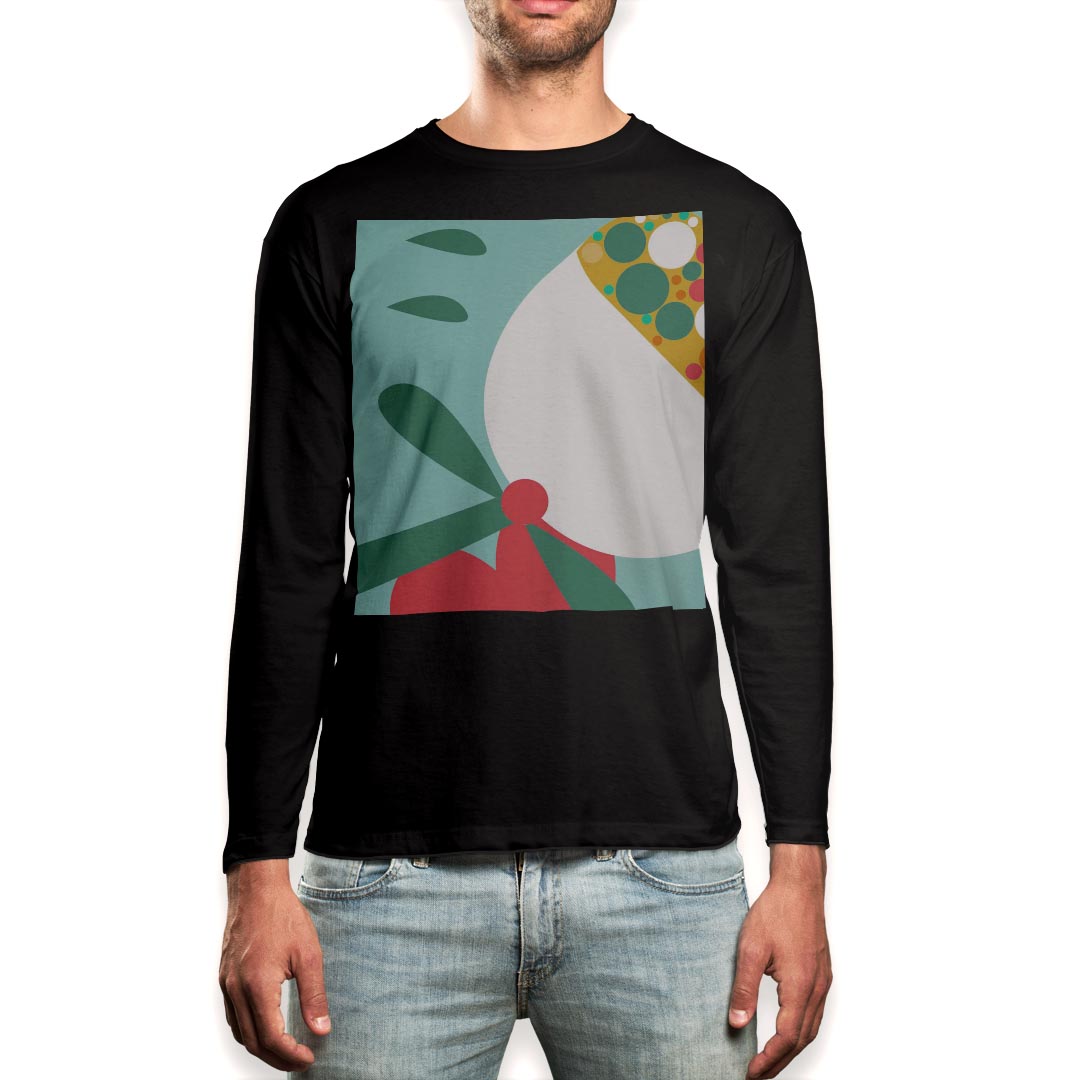 Other - ロング tシャツ メンズ 長袖 ブラック デザイン XS S M L XL 2XL ロンT ティーシャツ 黒 black T shirt long sleeve 004053 ハート　花　ポップ