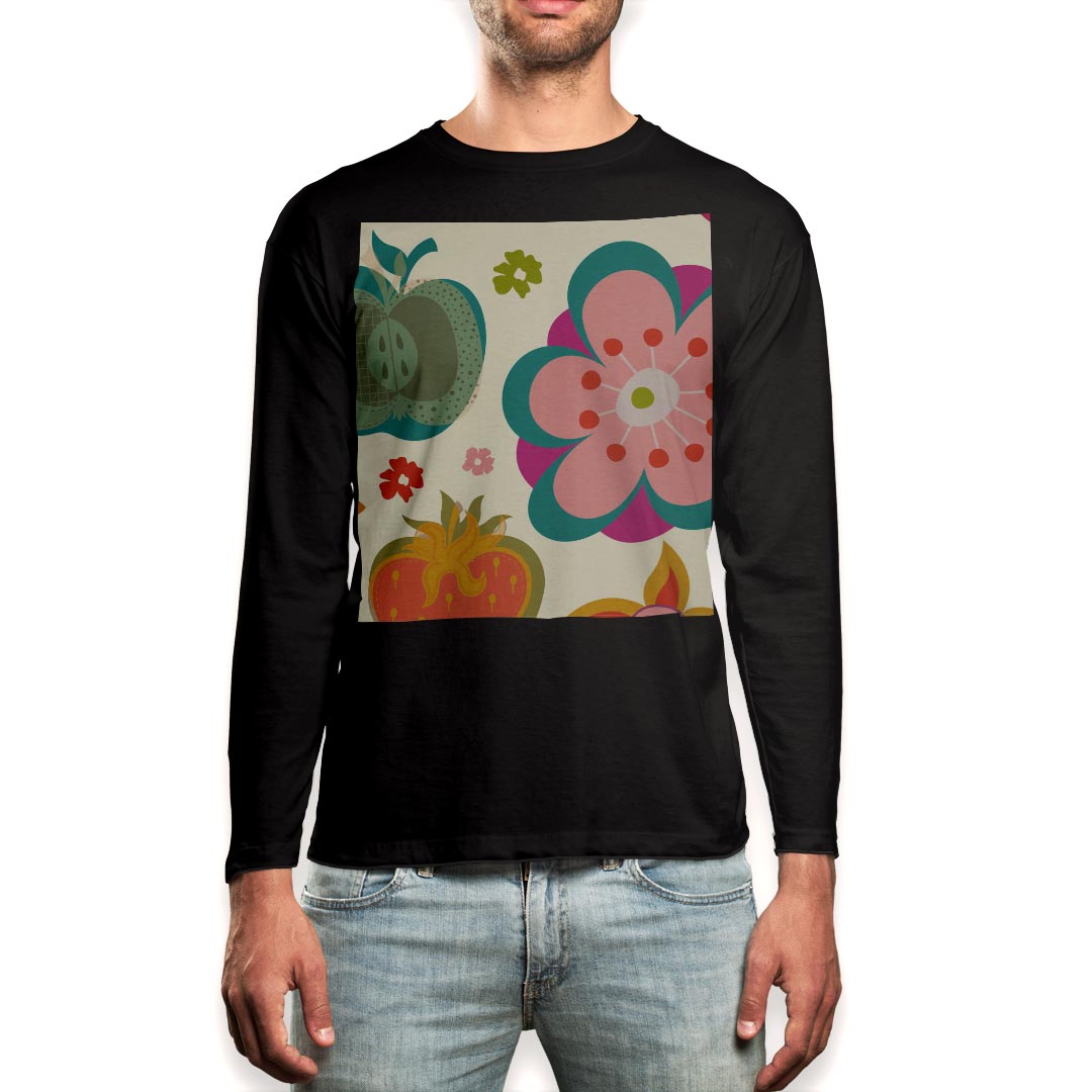 ロング tシャツ メンズ 長袖 ブラック デザイン XS S M L XL 2XL ロンT ティーシ ...