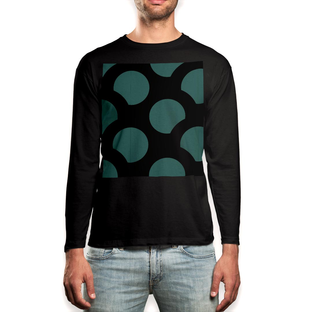 Other - ロング tシャツ メンズ 長袖 ブラック デザイン XS S M L XL 2XL ロンT ティーシャツ 黒 black T shirt long sleeve 004116 模様　黒　緑