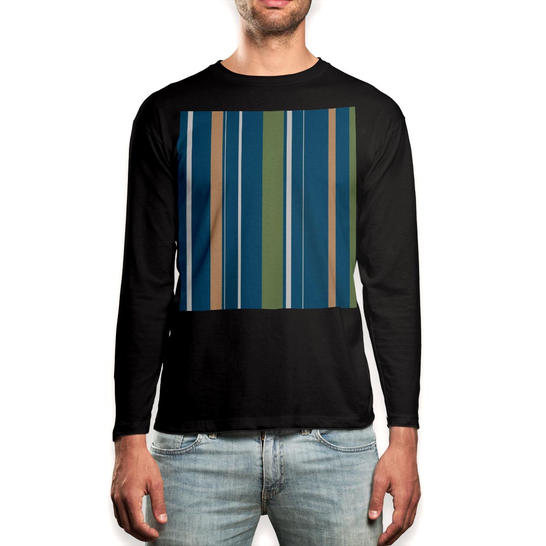 PORTER - ロング tシャツ メンズ 長袖 ブラック デザイン XS S M L XL 2XL ロンT ティーシャツ 黒 black T shirt long sleeve 004450 ボーダー　青　緑