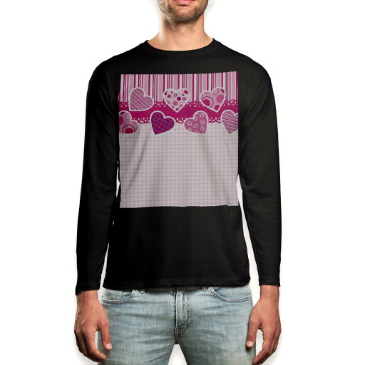 ロング tシャツ メンズ 長袖 ブラック デザイン XS S M L XL 2XL ロンT ティーシャツ 黒 black T shirt long sleeve 004501 ハート レース ピンク ロング tシャツ メンズ 長袖 ブラック デザイン XS S M L XL 2XL ロンT ティーシャツ 黒 black T shirt long sleeve 004501 ハート レース ピンク