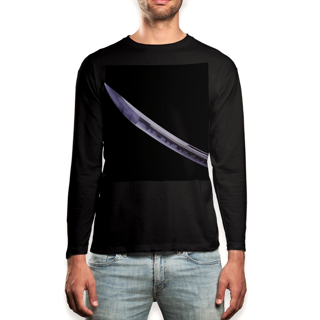 Rakuten - ロング tシャツ メンズ 長袖 ブラック デザイン XS S M L XL 2XL ロンT ティーシャツ 黒 black T shirt long sleeve 004528 シンプル　黒