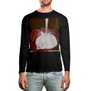 ロング tシャツ メンズ 長袖 ブラック デザイン XS S M L XL 2XL ロンT ティーシャツ 黒 black T shirt long sleeve 004646 猫 イラスト(4)