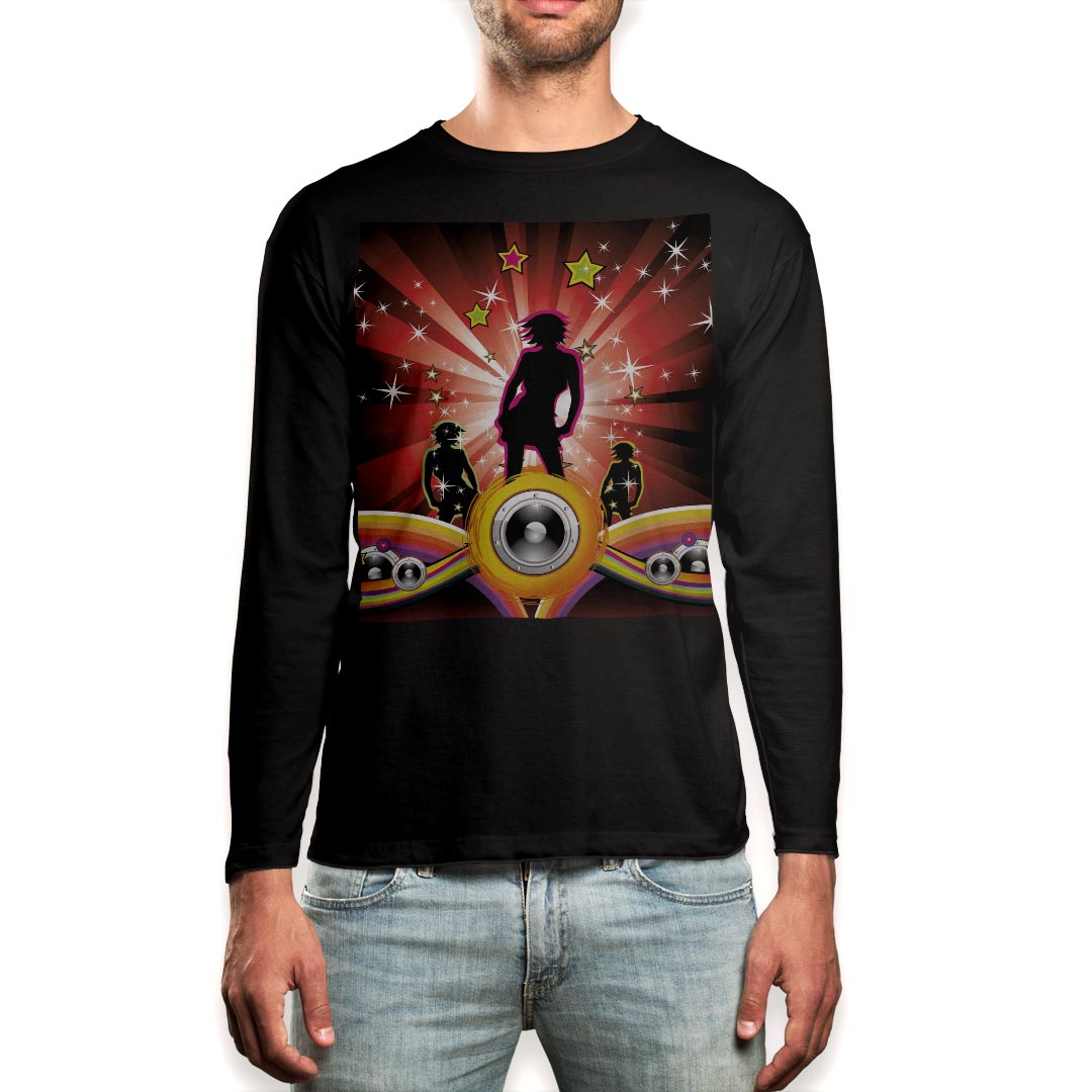 ロング tシャツ メンズ 長袖 ブラック デザイン XS S M L XL 2XL ロンT ティーシャツ 黒 black T shirt long sleeve 005100 パーティー..