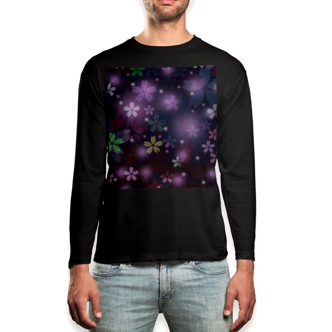 ロング tシャツ メンズ 長袖 ブラック デザイン XS S M L XL 2XL ロンT ティーシャツ 黒 black T shirt..