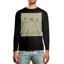 ロング tシャツ メンズ 長袖 ブラック デザイン XS S M L XL 2XL ロンT ティーシャツ 黒 black T shirt long sleeve 005489 亀 イラスト
