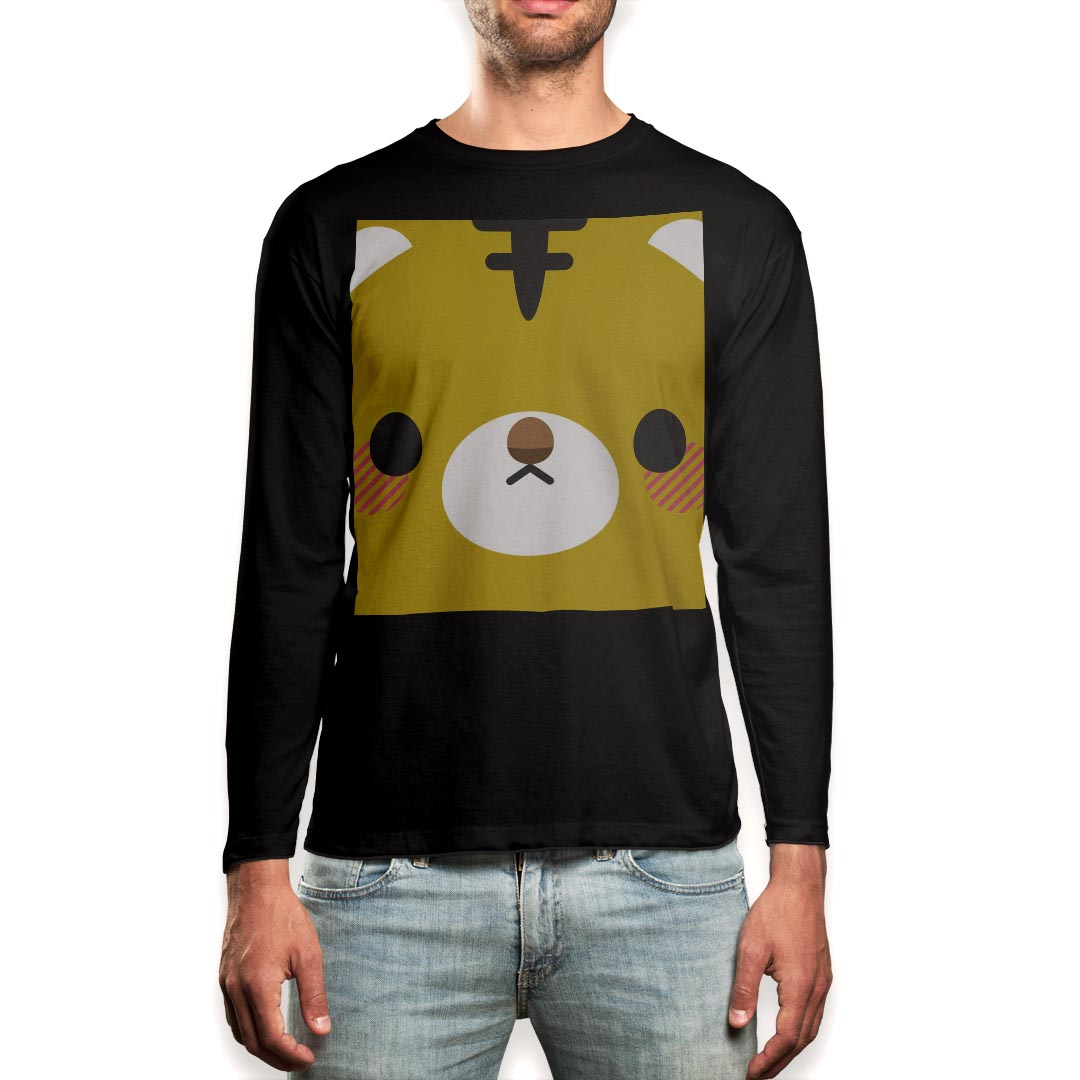 ロング tシャツ メンズ 長袖 ブラック デザイン XS S M L XL 2XL ロンT ティーシャツ 黒 black T shirt long sleeve 005569 動物 イラスト とら