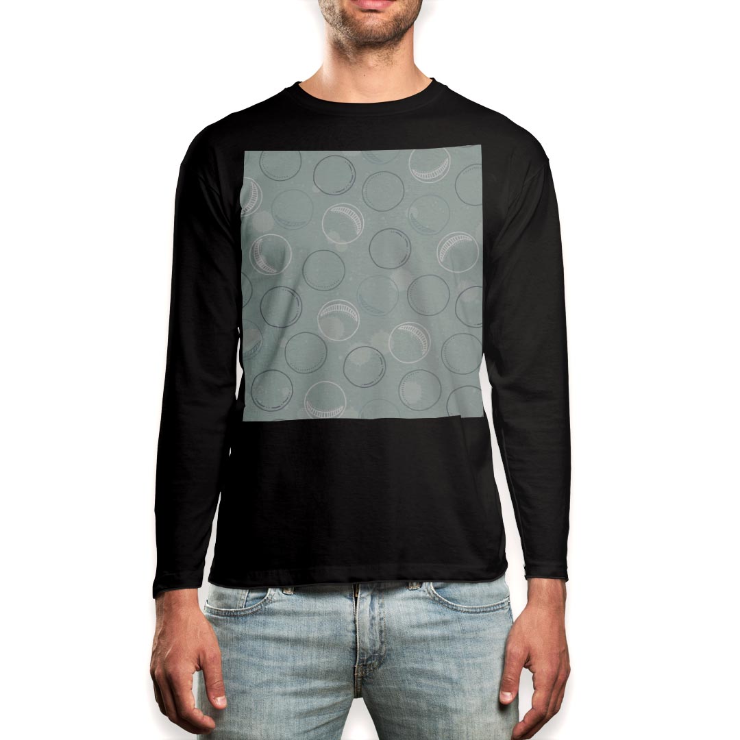 ロング tシャツ メンズ 長袖 ブラック デザイン XS S M L XL 2XL ロンT ティーシャツ 黒 black T shirt long sleeve 050539