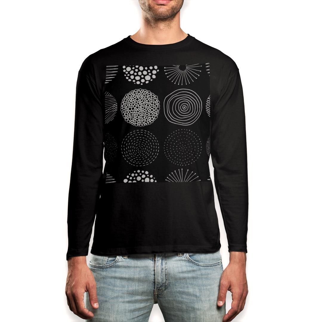 ロング tシャツ メンズ 長袖 ブラック デザイン XS S M L XL 2XL ロンT ティーシャツ 黒 black T shirt long sleeve 050832