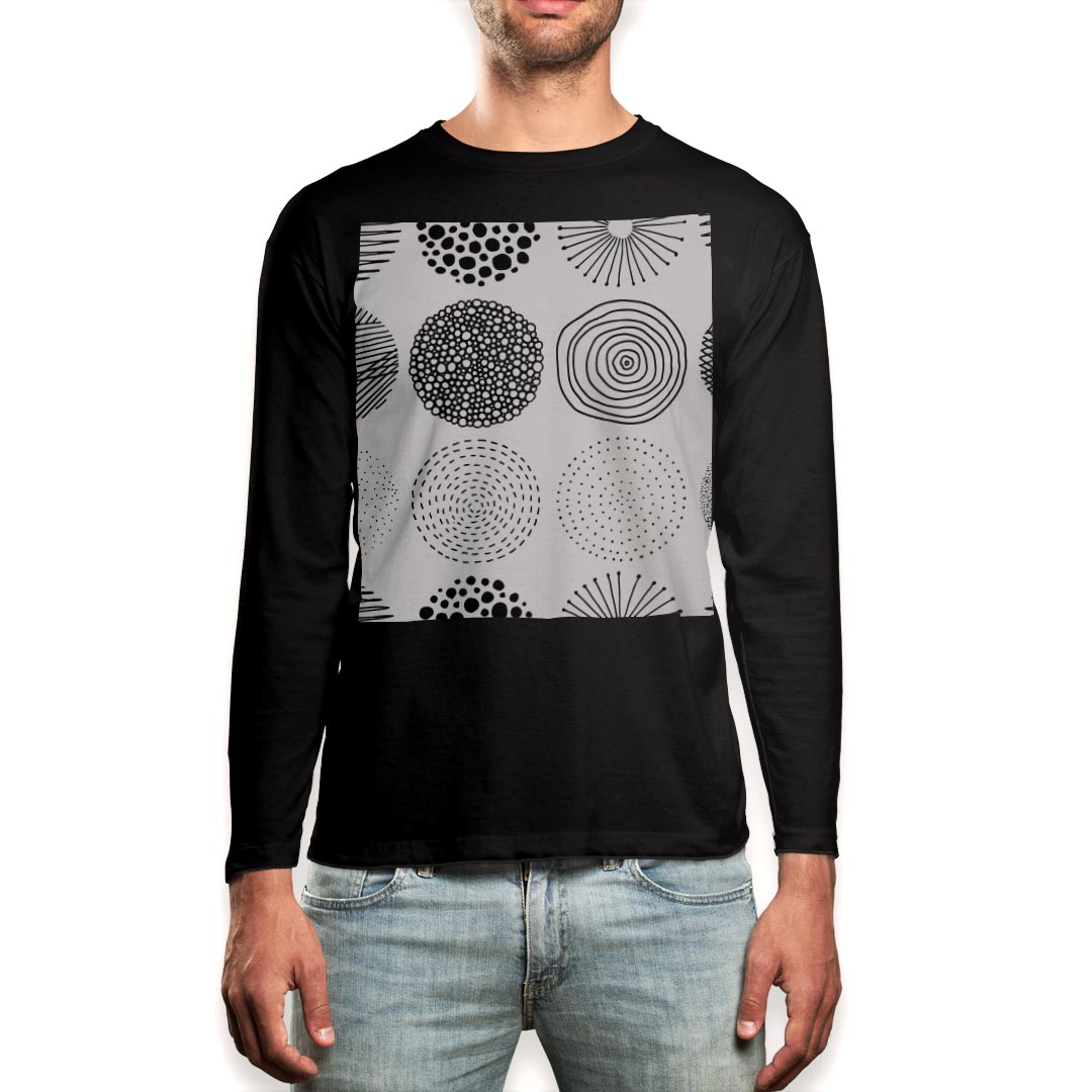 ロング tシャツ メンズ 長袖 ブラック デザイン XS S M L XL 2XL ロンT ティーシャツ 黒 black T shirt long sleeve 050852
