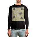 ロング tシャツ メンズ 長袖 ブラック デザイン XS S M L XL 2XL ロンT ティーシャツ 黒 black T shirt long sleeve 006249 ねずみ イラスト