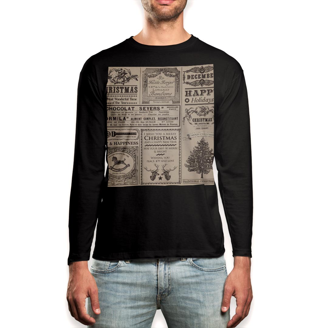 ロング tシャツ メンズ 長袖 ブラック デザイン XS S M L XL 2XL ロンT ティーシャツ 黒 black T shirt long sleeve 006320 英語　文字..