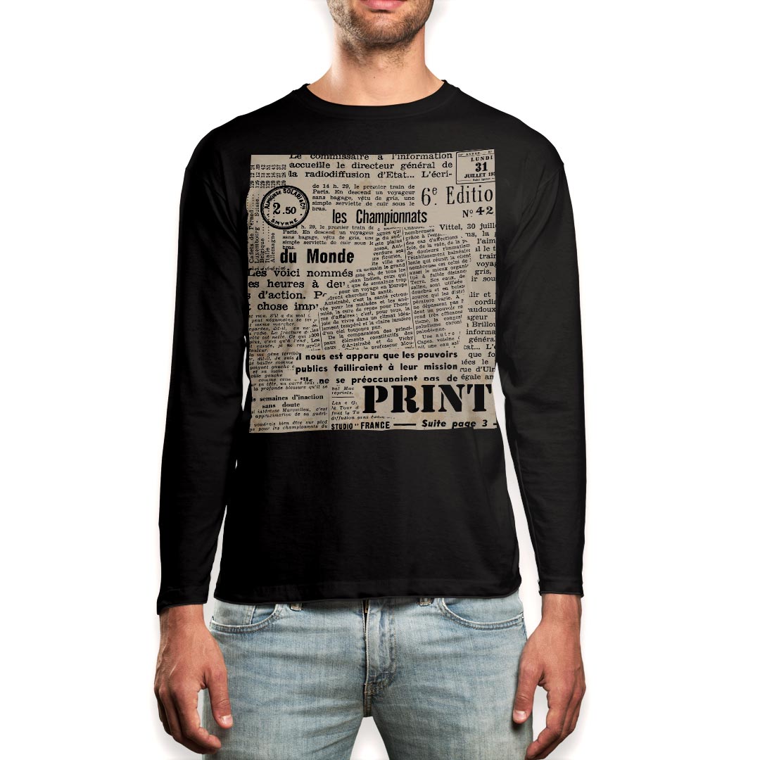 ロング tシャツ メンズ 長袖 ブラック デザイン XS S M L XL 2XL ロンT ティーシャツ 黒 black T shirt long sleeve 006737 英語　文字