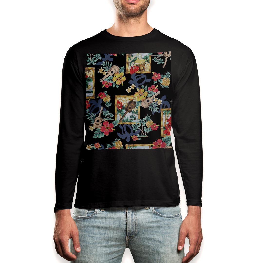 ロング tシャツ メンズ 長袖 ブラック デザイン XS S M L XL 2XL ロンT ティーシャツ 黒 black T shirt..