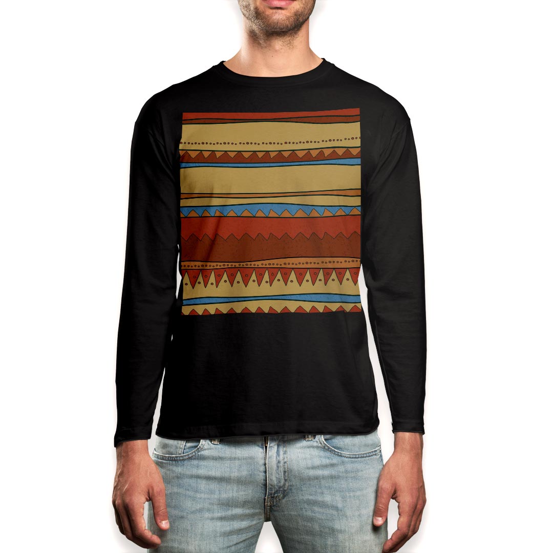 Necked Turtle - ロング tシャツ メンズ 長袖 ブラック デザイン XS S M L XL 2XL ロンT ティーシャツ 黒 black T shirt long sleeve 007122 赤　レッド　模様