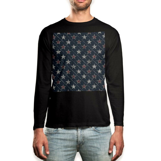 ロング tシャツ メンズ 長袖 ブラック デザイン XS S M L XL 2XL ロンT ティーシャツ 黒 black T shirt long sleeve 007347 星 スター 模様 青 ブルー ロング tシャツ メンズ 長袖 ブラック デザイン XS S M L XL 2XL ロンT ティーシャツ 黒 black T shirt long sleeve 007347 星 スター 模様 青 ブルー