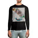ロング tシャツ メンズ 長袖 ブラック デザイン XS S M L XL 2XL ロンT ティーシャツ 黒 black T shirt long sleeve 007403 建物 イタリア イラスト カラフル(4)