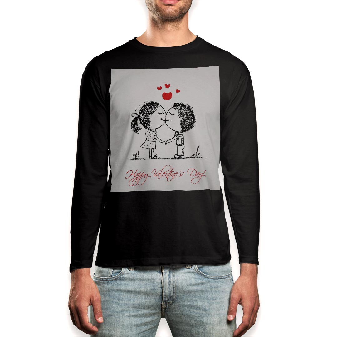 ロングtシャツメンズ長袖ブラックデ...