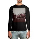 ロング tシャツ メンズ 長袖 ブラック デザイン XS S M L XL 2XL ロンT ティーシャツ 黒 black T shirt long sleeve 007635 ハート 花 フラワー(4)