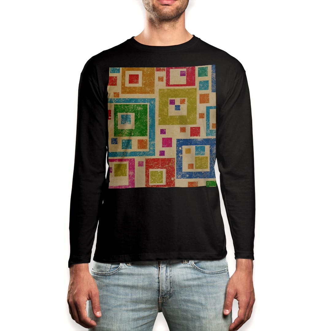 ロング tシャツ メンズ 長袖 ブラック デザイン XS S M L XL 2XL ロンT ティーシャツ 黒 black T shirt..