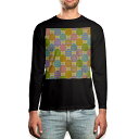 ロング tシャツ メンズ 長袖 ブラック デザイン XS S M L XL 2XL ロンT ティーシャツ 黒 black T shirt long sleeve 008241 卵 たまご エッグ 模様 カラフル