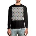 ロング tシャツ メンズ 長袖 ブラック デザイン XS S M L XL 2XL ロンT ティーシャツ 黒 black T shirt long sleeve 008277 カラフル レインボー 水玉 模様(4)