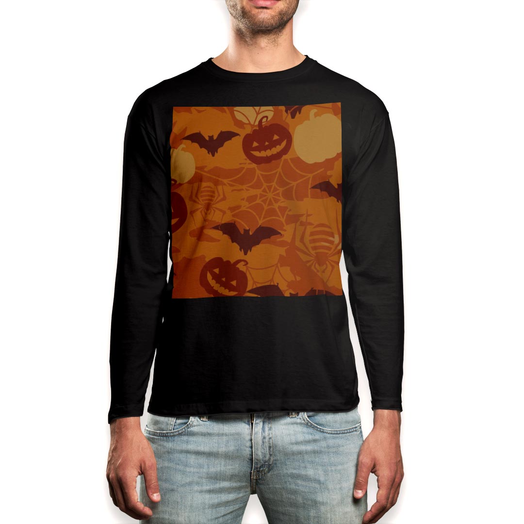 ロングtシャツメンズ長袖ブラックデ...