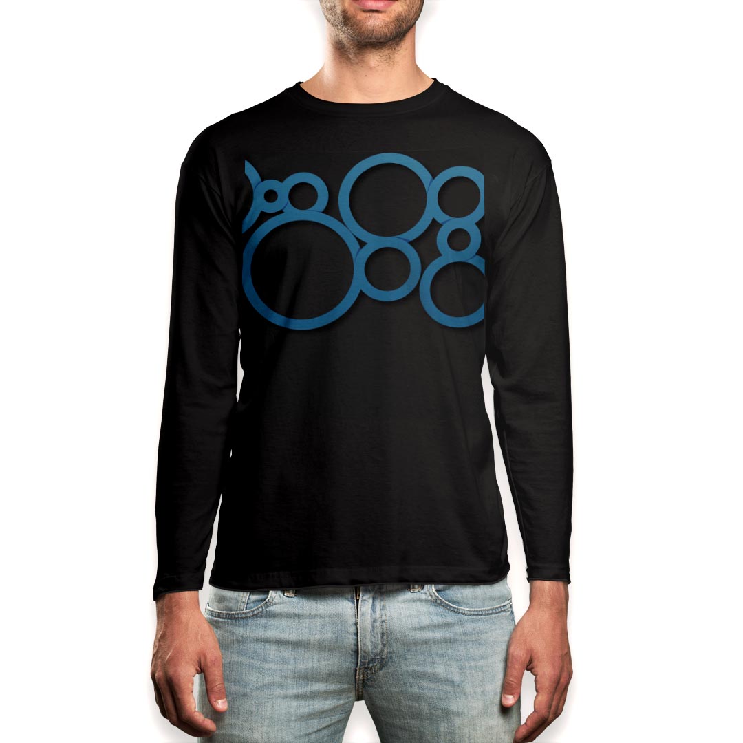 Other - ロング tシャツ メンズ 長袖 ブラック デザイン XS S M L XL 2XL ロンT ティーシャツ 黒 black T shirt long sleeve 008649 青　ブルー　黒　ブラック　模様