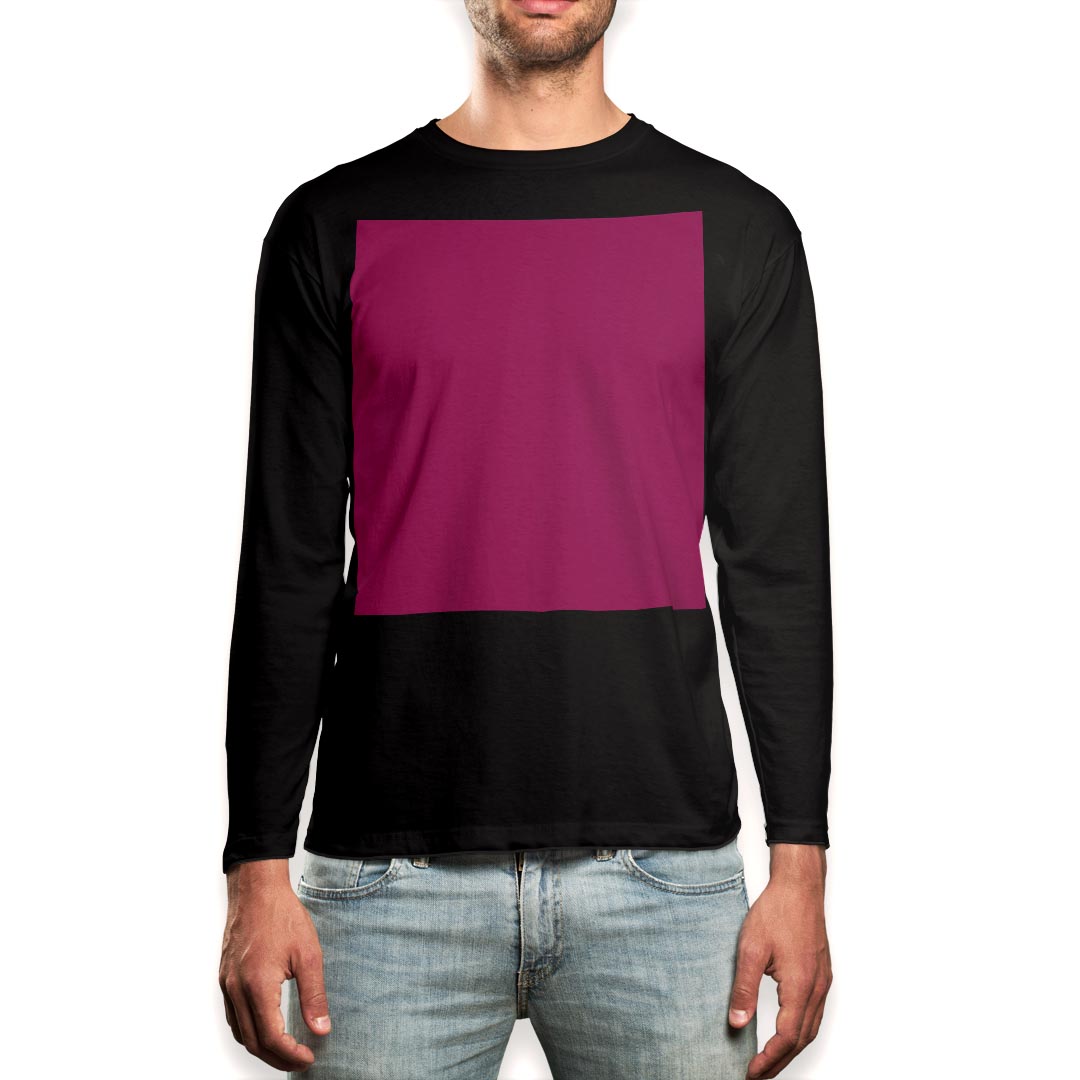 ロング tシャツ メンズ 長袖 ブラック デザイン XS S M L XL 2XL ロンT ティーシャツ 黒 black T shirt long sleeve 008956 シンプル 無地 ピンク