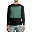 ロング tシャツ メンズ 長袖 ブラック デザイン XS S M L XL 2XL ロンT ティーシャツ 黒 black T shirt long sleeve 008981 シンプル 無地 緑(4)