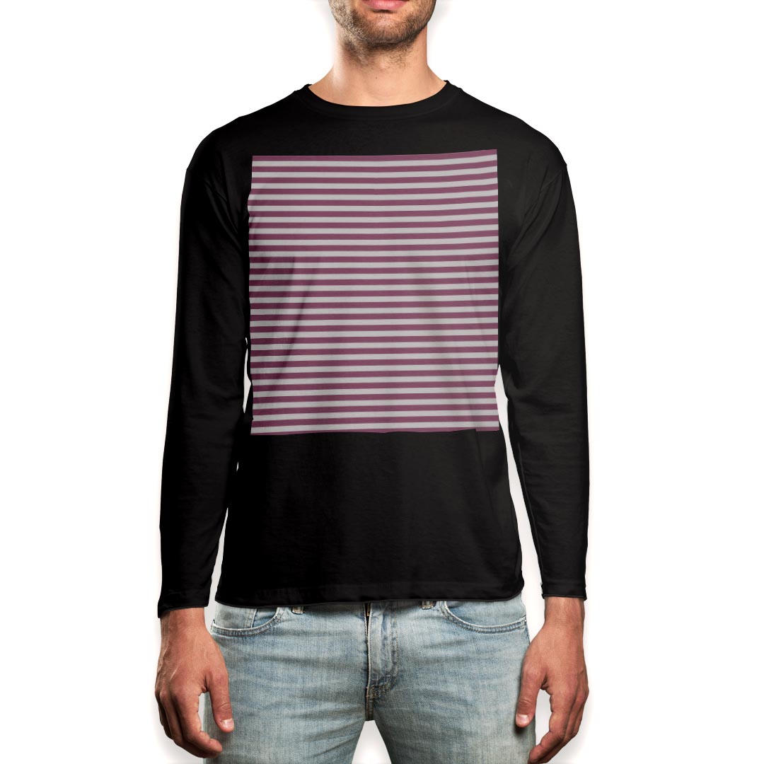 PORTER - ロング tシャツ メンズ 長袖 ブラック デザイン XS S M L XL 2XL ロンT ティーシャツ 黒 black T shirt long sleeve 009034 シンプル　ボーダー　紫