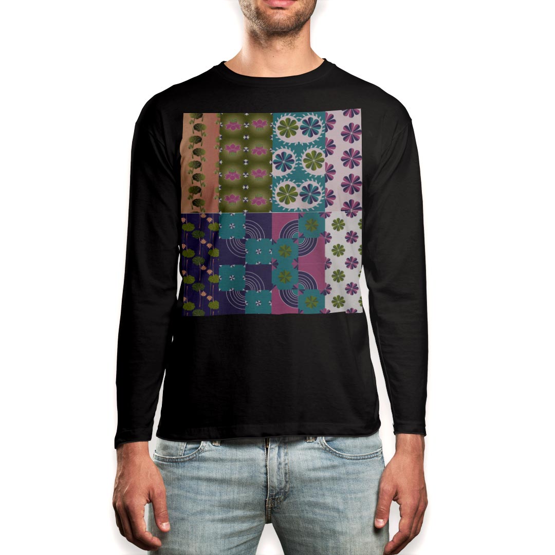 ロング tシャツ メンズ 長袖 ブラック デザイン XS S M L XL 2XL ロンT ティーシャツ 黒 black T shirt..