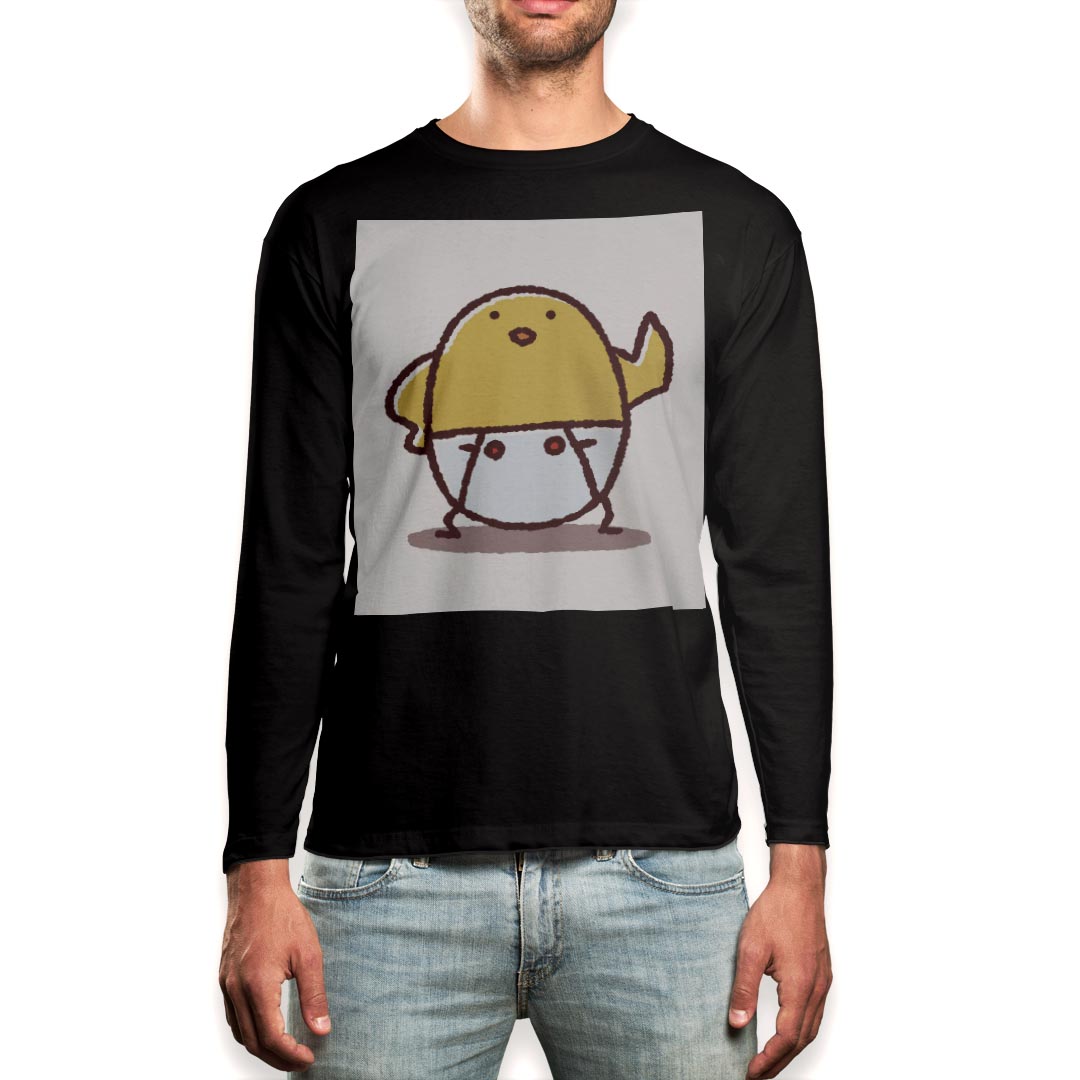 Other - ロング tシャツ メンズ 長袖 ブラック デザイン XS S M L XL 2XL ロンT ティーシャツ 黒 black T shirt long sleeve 009555 鳥　ひよこ　キャラクター