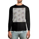 ロング tシャツ メンズ 長袖 ブラック デザイン XS S M L XL 2XL ロンT ティーシャツ 黒 black T shirt long sleeve 009611 フラワー あさがお 和風(4)