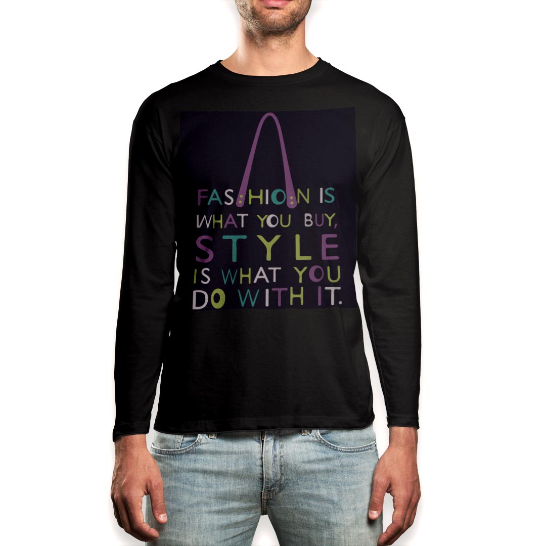 ロング tシャツ メンズ 長袖 ブラック デザイン XS S M L XL 2XL ロンT ティーシャツ 黒 black T shirt long sleeve 009727 おしゃれ 英語 黒