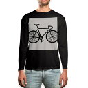 ロング tシャツ メンズ 長袖 ブラック デザイン XS S M L XL 2XL ロンT ティーシャツ 黒 black T shirt long sleeve 009765 乗り物 自転車 モノクロ